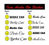 2 ADET  İsim Sticker Araba Sticker 20cm - 1