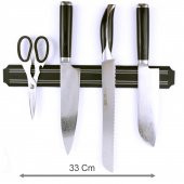 Mıknatıslı Bıçak Askısı Bıçak Tutucu Mıknatıs Askılığı 33 Cm Bıçak Askı Standı - 1