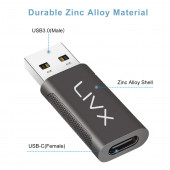 Livx Type C to USB 3.0 Çevirici Dönüştürücü OTG Adaptör LVA-OTGCF - 2