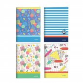 Mopak A4 100 Yaprak Karton Kapak Dikişli Defter Kareli 4 Adet - 1
