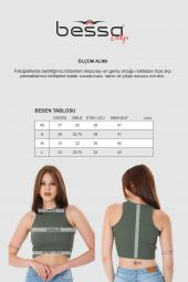 Super Crop İç Göstermeyen Fitilli Örme Kumaş Atlet Ekru - 4