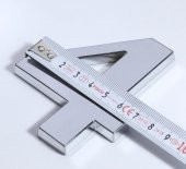 Krom Parlak Büyük Yapışkanlı Kapı Numaraları Villa Boy 85 mm - 3