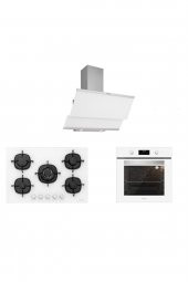Silverline Beyaz Cam Ankastre Set 5 Yıl Garanti (3420 Classy 60+cs5365w01+bo6502w02) - 1