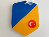 SARI LACİVERT VANTUZLU CAM SÜSÜ (10x7,5CM) DEKOR LEVHA, ASMA SÜS thumbnail 1