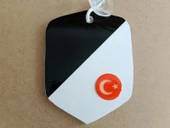 SİYAH BEYAZ VANTUZLU CAM SÜSÜ (10x7,5CM) DEKOR LEVHA, ASMA SÜS - 1