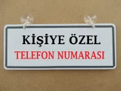 DEKOR LEVHA BEYAZ KİŞİYE ÖZEL (26x11cm) VANTUZLU NUMARATÖR, İSİMLİK, CAM İÇİ PLAKA, ASMA TABELA - 1