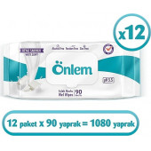 ÖNLEM BEYAZ SABUNLU ISLAK HAVLU 90 ADET * 12 PK 1080 ADET - 1