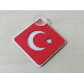 KEÇE AY YILDIZ SÜS VANTUZLU, AY YILDIZ ASKI SÜSÜ (TÜRK BAYRAĞI) AY YILDIZ KEÇE CAM SÜSÜ thumbnail 1