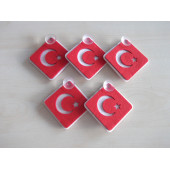 KEÇE AY YILDIZ SÜS VANTUZLU, AY YILDIZ ASKI SÜSÜ (TÜRK BAYRAĞI) AY YILDIZ KEÇE CAM SÜSÜ thumbnail 2