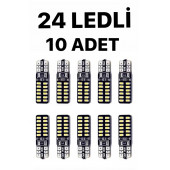 T10 Led 24 Ledli 10 ADET Metal Ultra Beyaz Park Plaka Tavan Ampulü - 1