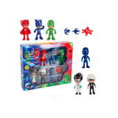 PjMasks Pijamaskeliler Catboy Owlette Gekko 6'lı Karakter 9 Parça Oyun Seti - 1
