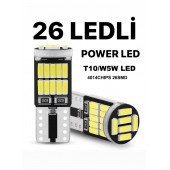 T10 Led 26 Ledli BEYAZ W5W Metal Ultra Power Park Plaka Tavan Ampulü 10 Adet - 2
