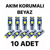 T5 Led BEYAZ Oto Kilometre Kadran Ambians Aydınlatma Ampulü 10 Adet - 1