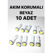 T5 Led 10 ADET Oto Kilometre Kadran Ambiyans Aydınlatma Ampulü BEYAZ RENK - 1