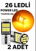 T10 Led 26 Ledli W5w Canbus Metal Ultra Power Turuncu Park Plaka Tavan Ampulü - 1
