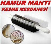 Mantı Kesme Merdanesi 9 Bıçaklı Mantı Yapma Aleti Düz Mantı Merdane Kesme Hamur Kesme - 5
