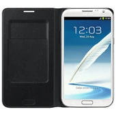 Samsung Galaxy Note 2 Kılıf Orjinal Flip Wallet - Siyah EF-NN710B thumbnail 4