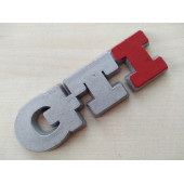 GTI BAGAJ YAZISI GRİ - KIRMIZI (PLASTİK) GTI LOGOSU, GTI ARMASI, GTI YAZISI, GT LOGO thumbnail 1