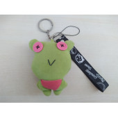 KOMİK MONKEY Anahtarlık SİYAH ASKILI (9x7cm) DÜĞMELİ BEBEK Anahtarlık, Maskot, Asma Süs, Ayna Süsü - 1