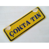 DEKOR SARI PLAKA - ÇOKTA TIN (22x7,5cm) vantuzlu Pleksi (Dekor Levha) DEKOR PLAKA thumbnail 1