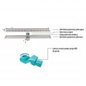 Sukar Line 6 Plain 40 cm Izgaralı Krom Duş Kanalı 1156-1034000-01 - 4