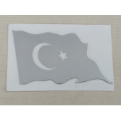 TÜRK BAYRAĞI STİCKER 6x4cm METALİK AY YILDIZ STİCKER, TÜRK BAYRAĞI ETİKETİ, TÜRK BAYRAĞI ÇIKARTMASI - 1