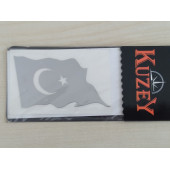 TÜRK BAYRAĞI STİCKER 6x4cm METALİK AY YILDIZ STİCKER, TÜRK BAYRAĞI ETİKETİ, TÜRK BAYRAĞI ÇIKARTMASI - 2
