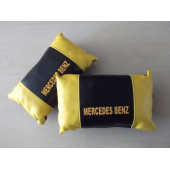 MERCEDES BOYUN YASTIĞI SARI-SİYAH 1.KALİTE DERİ - MERCEDES YASTIK TAKIMI (BAŞLIK YASTIĞI) seyahat yastığı - 1
