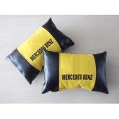 MERCEDES BOYUN YASTIĞI SİYAH-SARI 1.KALİTE DERİ - MERCEDES YASTIK TAKIMI (BAŞLIK YASTIĞI) seyahat yastığı - 1
