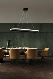 Eray Aydınlatma 2005-1 Siyah Tekli Elips Led  Avize thumbnail 2