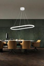 Eray Aydınlatma 2005-1 Beyaz Tekli Elips Led  Avize thumbnail 2