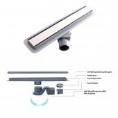Sukar Line 4S Plain 60cm Izgaralı Krom Duş Kanalı 1154-2356022-01 - 2
