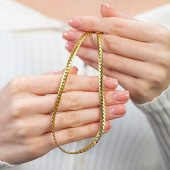 Nipora Gold Renk Çelik Kadın Snake Zincir - 3