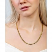 Nipora Gold Renk Çelik Kadın Snake Zincir - 4