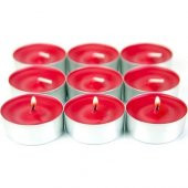 Dekoratif Yuvarlak Mini Tea Light Mum Kırmızı 50Li - 1