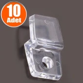 Ayna Tırnağı Cam Ayna Tutucu Plastik Şeffaf 10 Adet - 1