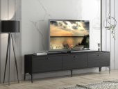 Woodn Love Etna Premium Metal Ayaklı Dolaplı 180 Cm Tv Ünitesi - Siyah / Siyah - 2