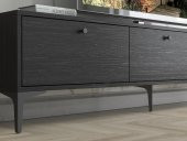 Woodn Love Etna Premium Metal Ayaklı Dolaplı 180 Cm Tv Ünitesi - Siyah / Siyah - 3