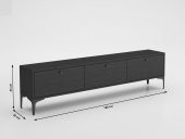 Woodn Love Etna Premium Metal Ayaklı Dolaplı 180 Cm Tv Ünitesi - Siyah / Siyah - 7