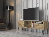 Woodn Love Cercei 160 Cm Metal Ayaklı Tv Ünitesi - Atlantik Çam / Siyah - 2