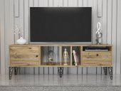 Woodn Love Cercei 160 Cm Metal Ayaklı Tv Ünitesi - Atlantik Çam / Siyah - 4