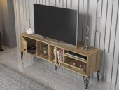 Woodn Love Cercei 160 Cm Metal Ayaklı Tv Ünitesi - Atlantik Çam / Siyah - 5