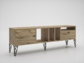 Woodn Love Cercei 160 Cm Metal Ayaklı Tv Ünitesi - Atlantik Çam / Siyah - 6