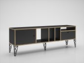 Woodn Love Cercei 160 Cm Metal Ayaklı Tv Ünitesi - Atlantik Çam - Siyah / Siyah - 6