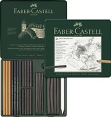Faber Castell Pitt Charcoal 24'lü İşlenmiş Kömür Set / 112978 thumbnail 1
