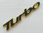 TURBO LOGOSU 10,5x2cm KABARTMA SPORT ARMA SARI (TURBO ARMASI) TURBO YAZISI - TURBO LOGO - 1