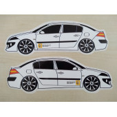 MEGANE sticker 16x5cm 2Lİ TAKIM (MEGANE 2 SEDAN) MEGANE logo - MEGANE arması - MEGANE ETİKETİ - 1