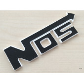 NOS ARMASI 10x3cm KABARTMA SPORT ARMA SİYAH-BEYAZ (NOS LOGOSU) NOS YAZISI - NOS LOGO - 1