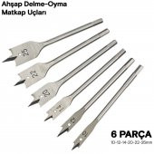 Yaprak Matkap Ucu Seti 6 Parça Tahta Ahşap Oyma Kelebek Set Ahşap Oyucu Set - 5