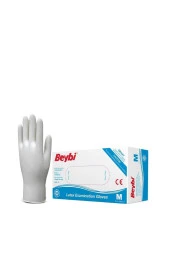 Beybi Lateks Pudralı (M) Medium Beden Muayene Eldiveni (100 Lü Paket) - 1